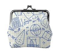 Mathematical Pattern, PU Leather Coin Purse, Small Wallets, Change Pouch with Kiss Lock Clasp Buckle, Change Purse