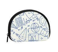 Mathematical Pattern, Women's Storage Bag Shell Makeup Bag Small Coin Purse Shell Change Pouch