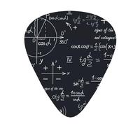 Mathematical Seamless With Geometric Shapes Formulas,12 Pcs Guitar Pick,3 Different Thickness Plectrums for Acoustic Guitar Bass Ukulele (0.46mm 0.96mm 0.71mm)