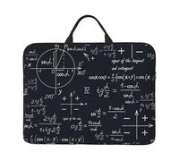 Mathematical Seamless With Geometric Shapes Formulas, 14 Inch Laptop Sleeve, Notebook Bag Laptop Case Sleeve Briefcase with Handle