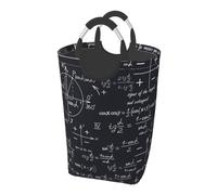 Mathematical Seamless With Geometric Shapes Formulas, Laundry Hamper, Collapsible Laundry Basket Large Durable Storage Bin with Handles 50L