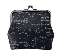 Mathematical Seamless with Geometric Shapes Formulas, PU Leather Coin Purse, Small Wallets, Change Pouch with Kiss Lock Clasp Buckle, Change Purse