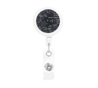 Mathematical Seamless with Geometric Shapes Formulas, Retractable Badge Holder,Badge Reels Holder with ID Clip Alligator Clip