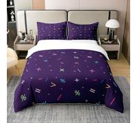 Mathematical Symbols Double Duvet Cover Set Formula Bedding 3D Soft Comfort Microfiber Quilt Cover 200x200 cm with Zipper Closure and 2 Pillowcases for Kids Teenager Adults U.1851