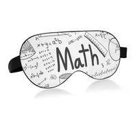 Mathematical Theory Formula Equation Doodle on White Adjustable Sleep Mask Lightweight Blindfold with Fashion Patterns Elastic Hidden Strap Relaxing Light Block 9.45 x 3.9 inch