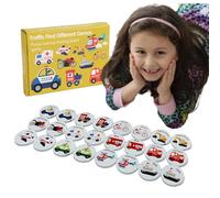 Mathematical Traffic Memory Game Preschool - Matching Durable Wood, Cognitive Toy for Early Learning | Visuospatial Skill Builder with Numbers and Ve