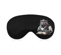 Mathematician Hippo Sleep Mask Eye Cover for Sleeping Men Women Light Blocking Travel Blindfold