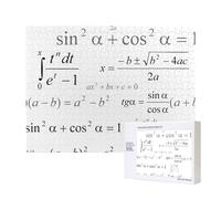 Mathematics And Geometry School With Scientific Formulas Chalk Board Style,500 Pieces Wooden Jigsaw Family Game Jigsaw Puzzles for Adults Teens Home Decor