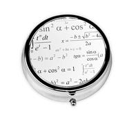 Mathematics and Geometry SchoolMeta Pill Box 3 Compartment Medicine Case,Portable Organizer