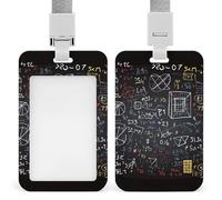 Mathematics and Physics Badge Holder Hard Plastic Card Case Protector Pouch Name Key Card Holder Case for Office ID Credit Cards and Proximity Key Cards