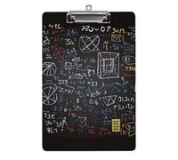 Mathematics and Physics Clipboard 8.5×12.5 Inch Acrylic Clip Board with Metal Clip A4 Letter Size Decorative Clipboard Cute Hanging Clipboards for Office, Teacher, Nurse, Doctor,