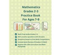 Mathematics Grades 2-3 Practice Book, For Ages 7-9, Study Guide(Number Sense, Patterns, Algebra, Measurement, Geometry, Money, Time, Data, Graphs, ... with Answers, USA States' Math Curriculum