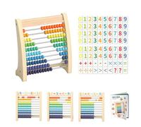 Mathematics Kids Math Counting Toy Wooden Math Learning Toy Preschool Math Learning Toy with 10 Rows Wooden Frame with Beads for Ra