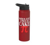 Mathematics Math is Just A Piece of Cake Math Teacher Pi Day Stainless Steel Insulated Water Bottle