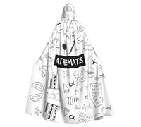 Mathematics Print Print Elegant Witch Cape,Hooded Cloak,Wizard Costume For Halloween,Cosplay And Carnival