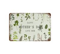 MATHER'S DAY Green plants Personalized Metal Tin Sign Decoration for festival Gifts for MOM,You are A Mother,But to Our Family,You are The World,Retro Home Garden Wall Art Poster 12×16inch