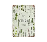 MATHER'S DAY Green plants Personalized Metal Tin Sign Decoration for festival Gifts for MOM,You are A Mother,But to Our Family,You are The World,Retro Home Garden Wall Art Poster 12×8inch
