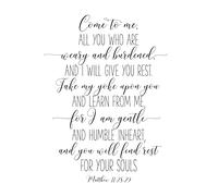 Mathew 11:28-30, Come to Me All You Who Are Weary, Bible Verse Poster Print Wall Art Quotes (A1 (Print Only))