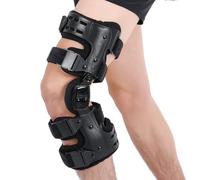 Mathgetin OA Unloader Knee Brace, Osteoarthritis Support Brace, Knee Joint Pain and Bone Degeneration Support, Black (Left)