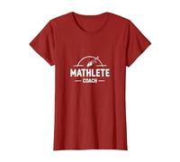 Mathlete Coach: Inspiring Athletic Math Enthusiasts T-Shirt, Women, Cranberry Red, X-Small
