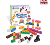 MathLink Builders Magnetic Building Toy - 100 Interlocking Cubes for Kids