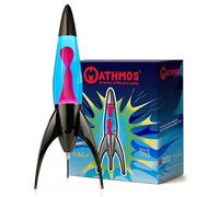 MATHMOS Iconic Telstar Rocket Lava Lamp in Black | Inventors of The Lava Lamp | Blue & Pink Rocket Lava Lamps Made from Precision-cast Chromed Metal and Hand-Filled in Britain