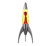 MATHMOS Iconic Telstar Rocket Lava Lamp in Silver | Inventors of The Lava Lamp | Yellow & Red Rocket Lava Lamps Made from Precision-cast Chromed Metal and Hand-Filled in Britain