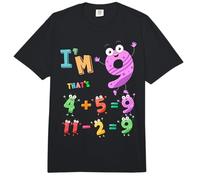 Maths 9th Birthday Outfit Idea for Kids & 9 Year Old Numbers Comfort Colors Adult Heavyweight T-Shirt