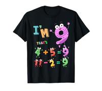 Maths 9th Birthday Outfit Idea For Kids & 9 Year Old Numbers T-Shirt