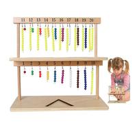 -Maths Beads - Sturdy and Durable Wooden Shelf for 1-20 Beads - Easy to Use 3 Teaching Toy for Math for Colour Recognition