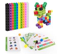 Maths Cubes Age 3+ for Kids 119PCS Counting Blocks Maths for Children Coloured Counting Cubes maths Building Blocks for Kids 10 Colours Mathlink cubes Activity Set with 18 Activity Snap Multilink cube