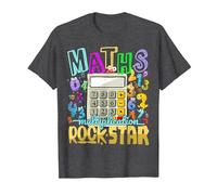 Maths Day Costume Idea for Kids & Numbers Maths Rockstar T-Shirt, Men, Dark Heather Grey, 5X-Large
