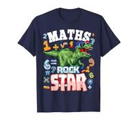 Maths Day Costume Outfit Idea for Kids Maths Rockstar T-Shirt, Men, Navy Blue, 5X-Large