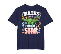 Maths Day Costume Outfit Idea for Kids Maths Rockstar T-Shirt, Men's Big and Tall, Navy Blue, 6X Tall