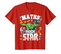 Maths Day Costume Outfit Idea for Kids Maths Rockstar T-Shirt, Youth, Red, X-Small