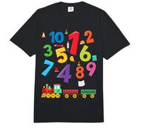 Maths Day Numbers Idea for Kids Train Themed Maths Number Comfort Colors Adult Heavyweight T-Shirt