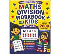 Maths Division Workbook for Kids: Fun Practice Activities for Ages 4-6 | About 2000 Problems with Solutions