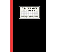 Maths Exercise Books Squared A4 | 5X5 mm Graph Paper | Large Simple Composition Notebook Lined in Black | Quad Ruled with Margin: Stationery Supplies for School 120 pages