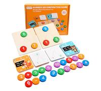 Maths Games - Wooden Math Toy, Number Decomposition Addition Subtraction Game | Early Education Cognitive Learning Board | Møntessori Counting Activity For Todďler Preschool Home School Travel
