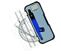 Maths Geometry Compass Sets 7 Pcs Lightweight Included Protractor Children's Eraser 15cm Ruler for Student Maths Compass 2x Squares Math Learning Home School Engineering in Carry Case