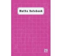 Maths Notebook Squared 20mm: Maths Exercise Book 20mm Squares A4 | Back to School Notebooks A4 With Large Squares For Kids | Pink Cover