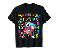 Maths Number Day Red Kawaii Calculator School Teacher Layout T-Shirt