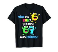 Maths Number Day Why Did 6 Run Monster School Teacher Layout T-Shirt