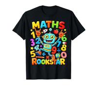 Maths Numbers Rock Star Design for Kids Fun School Maths T-Shirt