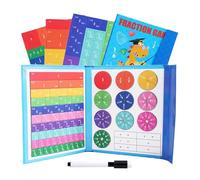 Maths Resources, Magnetic Fractionator Math Break Strips, Magnetic Break Disc Demonstrator, Teacher Supplies, Magnetic Faction Tiles and Fractional Circles for Kids, 1 Set(1 Set)