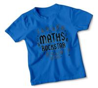 Maths Rockstar Cool Graphic Childrens T-Shirt Mathematics Education Theme Boys Girls Tee School Student Gift 12-13 Years Royal