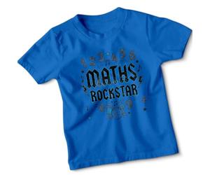 Maths Rockstar Cool Graphic Childrens T-Shirt Mathematics Education Theme Boys Girls Tee School Student Gift 12-13 Years Royal