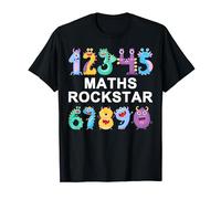 Maths Rockstar Cool Monster Numbers Maths Day Kids T-Shirt