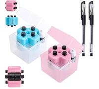 Maths Roller Stamp, 4 in 1 Math Stamp Roller - Addition Subtraction Multiplication Division Practice Tool, Upgraded Randomized Digital Roller Stamp for Preschool & Elementary Learning (Pink+Blue)