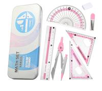 Maths Set Compass Maths Compass Geometry Sets Protractor and Compass Set Geometry Set Drawing Compass Math Set with Rulers Math Compass Metal Box for Class Supplies and School 8 Piece